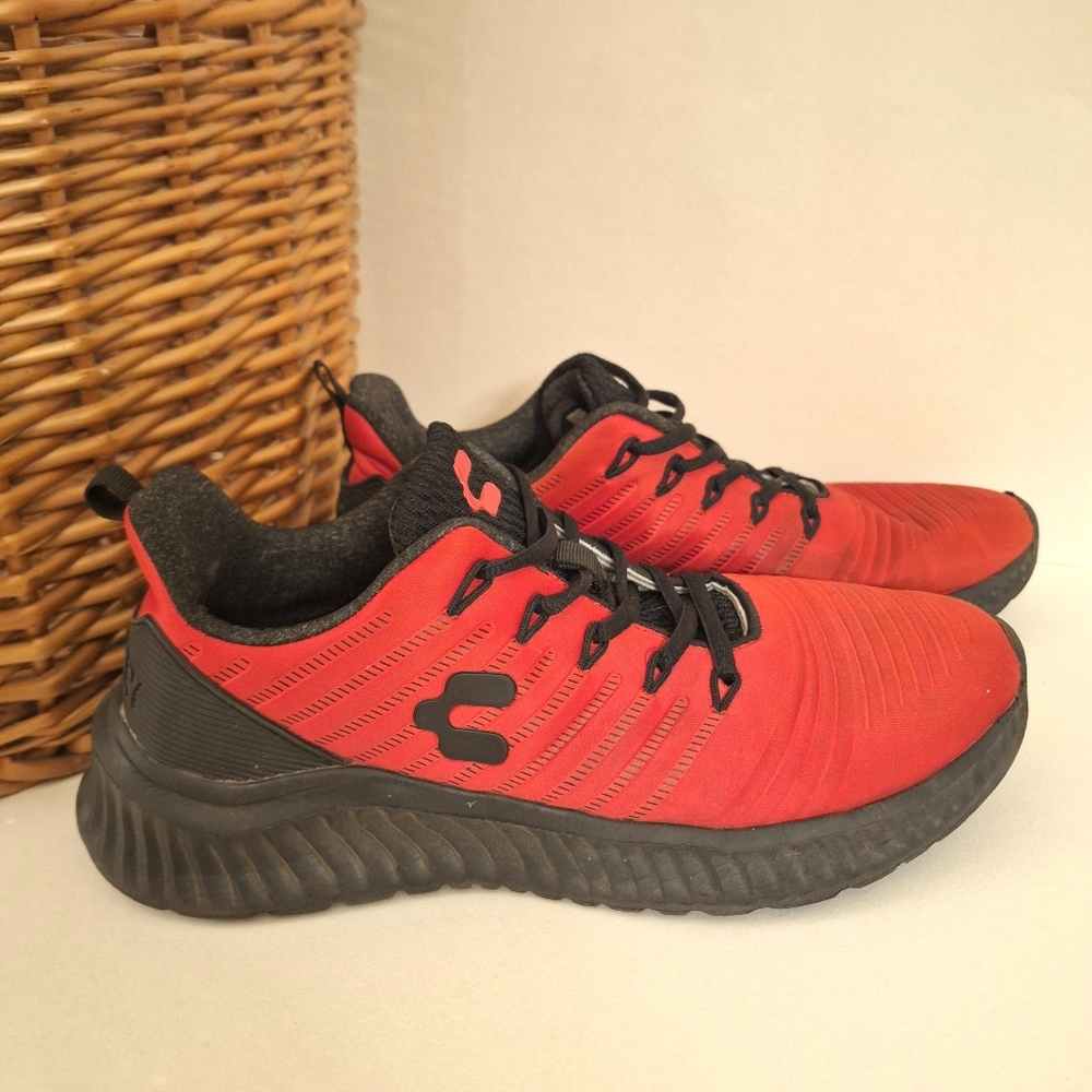 Charly Men's Falcon Relax Walking Shoes - Red/Black Size 8 Very Good Condition